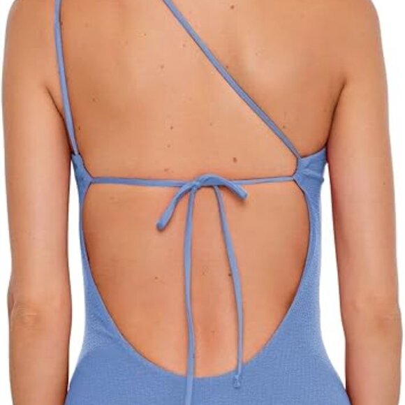 BECCA Pucker Up One-Shoulder Asymmetrical One-Piece Swimsuit Size Medium - Picture 2 of 2